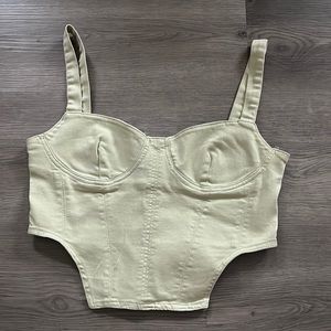 Zara Bodice Green Denim Top